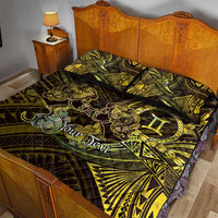 Personalised Polynesia Zodiac Gemini Quilt Bed Set Galaxy Polynesian Pattern Chest Tattoo Style LT14 - Polynesian Pride