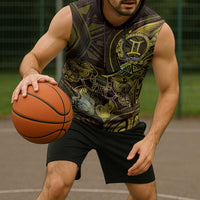 Personalised Polynesia Zodiac Gemini Sleeveless Hoodie Galaxy Polynesian Pattern Chest Tattoo Style LT14 - Polynesian Pride