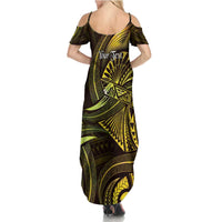 Personalised Polynesia Zodiac Gemini Summer Maxi Dress Galaxy Polynesian Pattern Chest Tattoo Style LT14 - Polynesian Pride