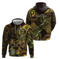 Personalised Polynesia Zodiac Gemini Zip Hoodie Galaxy Polynesian Pattern Chest Tattoo Style LT14 - Polynesian Pride