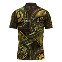 Personalised Polynesia Zodiac Gemini Zipper Polo Shirt Galaxy Polynesian Pattern Chest Tattoo Style LT14 - Polynesian Pride