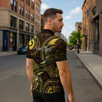 Personalised Polynesia Zodiac Gemini Zipper Polo Shirt Galaxy Polynesian Pattern Chest Tattoo Style LT14 - Polynesian Pride