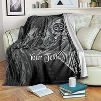 Personalised Polynesia Zodiac Cancer Blanket Galaxy Polynesian Pattern Chest Tattoo Style LT14 Black - Polynesian Pride