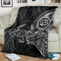 Personalised Polynesia Zodiac Cancer Blanket Galaxy Polynesian Pattern Chest Tattoo Style LT14 - Polynesian Pride