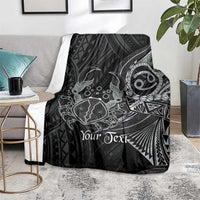 Personalised Polynesia Zodiac Cancer Blanket Galaxy Polynesian Pattern Chest Tattoo Style LT14 - Polynesian Pride