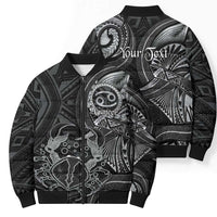 Personalised Polynesia Zodiac Cancer Bomber Puffer Jacket Galaxy Polynesian Pattern Chest Tattoo Style LT14 - Polynesian Pride