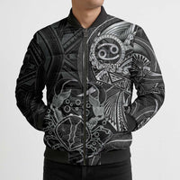 Personalised Polynesia Zodiac Cancer Bomber Puffer Jacket Galaxy Polynesian Pattern Chest Tattoo Style LT14 - Polynesian Pride