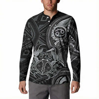 Personalised Polynesia Zodiac Cancer Button Sweatshirt Galaxy Polynesian Pattern Chest Tattoo Style LT14 - Polynesian Pride