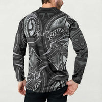Personalised Polynesia Zodiac Cancer Button Sweatshirt Galaxy Polynesian Pattern Chest Tattoo Style LT14 - Polynesian Pride