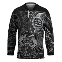Personalised Polynesia Zodiac Cancer Hockey Jersey Galaxy Polynesian Pattern Chest Tattoo Style LT14 Unisex Black - Polynesian Pride