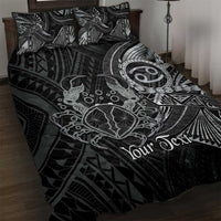 Personalised Polynesia Zodiac Cancer Quilt Bed Set Galaxy Polynesian Pattern Chest Tattoo Style LT14 Black - Polynesian Pride