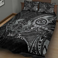 Personalised Polynesia Zodiac Cancer Quilt Bed Set Galaxy Polynesian Pattern Chest Tattoo Style LT14 - Polynesian Pride