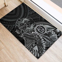 Personalised Polynesia Zodiac Cancer Rubber Doormat Galaxy Polynesian Pattern Chest Tattoo Style LT14 - Polynesian Pride