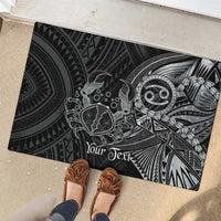 Personalised Polynesia Zodiac Cancer Rubber Doormat Galaxy Polynesian Pattern Chest Tattoo Style LT14 - Polynesian Pride