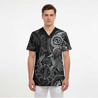 Personalised Polynesia Zodiac Cancer Scrub Top Galaxy Polynesian Pattern Chest Tattoo Style LT14 - Polynesian Pride