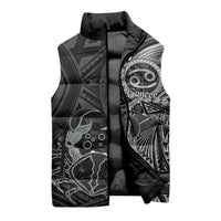 Personalised Polynesia Zodiac Cancer Sleeveless Puffer Jacket Galaxy Polynesian Pattern Chest Tattoo Style LT14 - Polynesian Pride