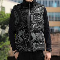 Personalised Polynesia Zodiac Cancer Sleeveless Puffer Jacket Galaxy Polynesian Pattern Chest Tattoo Style LT14 - Polynesian Pride