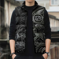 Personalised Polynesia Zodiac Cancer Sleeveless Puffer Jacket Galaxy Polynesian Pattern Chest Tattoo Style LT14 - Polynesian Pride