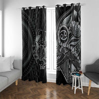 Personalised Polynesia Zodiac Cancer Window Curtain Galaxy Polynesian Pattern Chest Tattoo Style LT14 With Grommets Black - Polynesian Pride