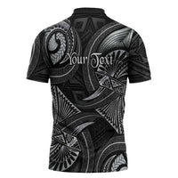 Personalised Polynesia Zodiac Cancer Zipper Polo Shirt Galaxy Polynesian Pattern Chest Tattoo Style LT14 - Polynesian Pride