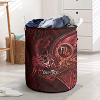 Personalised Polynesia Zodiac Scorpio Laundry Basket Galaxy Polynesian Pattern Chest Tattoo Style LT14 Red - Polynesian Pride