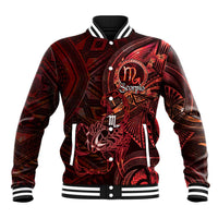 Personalised Polynesia Zodiac Scorpio Baseball Jacket Galaxy Polynesian Pattern Chest Tattoo Style LT14 Unisex Red - Polynesian Pride