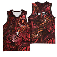 Personalised Polynesia Zodiac Scorpio Basketball Jersey Galaxy Polynesian Pattern Chest Tattoo Style LT14 - Polynesian Pride
