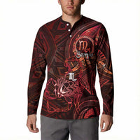 Personalised Polynesia Zodiac Scorpio Button Sweatshirt Galaxy Polynesian Pattern Chest Tattoo Style LT14 - Polynesian Pride