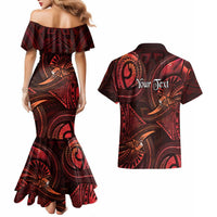 Personalised Polynesia Zodiac Scorpio Couples Matching Mermaid Dress and Hawaiian Shirt Galaxy Polynesian Pattern Chest Tattoo Style LT14 - Polynesian Pride