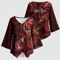 Personalised Polynesia Zodiac Scorpio Kimono Sleeve Blouse Galaxy Polynesian Pattern Chest Tattoo Style LT14 - Polynesian Pride