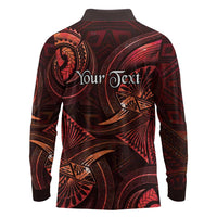 Personalised Polynesia Zodiac Scorpio Long Sleeve Polo Shirt Galaxy Polynesian Pattern Chest Tattoo Style LT14 - Polynesian Pride