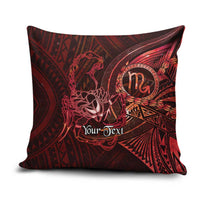 Personalised Polynesia Zodiac Scorpio Pillow Cover Galaxy Polynesian Pattern Chest Tattoo Style LT14 Red - Polynesian Pride