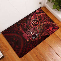 Personalised Polynesia Zodiac Scorpio Rubber Doormat Galaxy Polynesian Pattern Chest Tattoo Style LT14 - Polynesian Pride