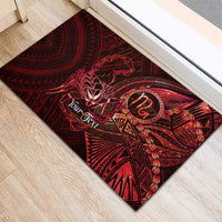 Personalised Polynesia Zodiac Scorpio Rubber Doormat Galaxy Polynesian Pattern Chest Tattoo Style LT14 - Polynesian Pride