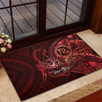 Personalised Polynesia Zodiac Scorpio Rubber Doormat Galaxy Polynesian Pattern Chest Tattoo Style LT14 - Polynesian Pride