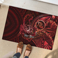 Personalised Polynesia Zodiac Scorpio Rubber Doormat Galaxy Polynesian Pattern Chest Tattoo Style LT14 - Polynesian Pride