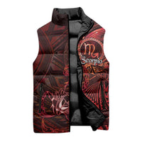 Personalised Polynesia Zodiac Scorpio Sleeveless Puffer Jacket Galaxy Polynesian Pattern Chest Tattoo Style LT14 - Polynesian Pride