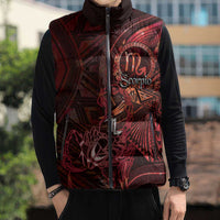 Personalised Polynesia Zodiac Scorpio Sleeveless Puffer Jacket Galaxy Polynesian Pattern Chest Tattoo Style LT14 - Polynesian Pride