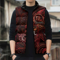 Personalised Polynesia Zodiac Scorpio Sleeveless Puffer Jacket Galaxy Polynesian Pattern Chest Tattoo Style LT14 - Polynesian Pride