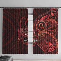 Personalised Polynesia Zodiac Scorpio Window Curtain Galaxy Polynesian Pattern Chest Tattoo Style LT14 With Hooks Red - Polynesian Pride