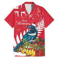 New Zealand Christmas In July Family Matching Mermaid Dress and Hawaiian Shirt Tui Bird With Kowhai Meri Kirihimete