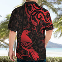 New Zealand Tui Bird Hawaiian Shirt Aotearoa Maori Pattern - Red LT14 - Polynesian Pride