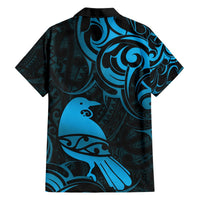 New Zealand Tui Bird Hawaiian Shirt Aotearoa Maori Pattern - Blue LT14 - Polynesian Pride