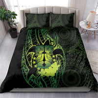 Kia Orana Kuki Airani Bedding Set Cook Islands Tangaroa God Tatau Green