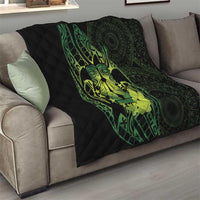 Kia Orana Kuki Airani Quilt Cook Islands Tangaroa God Tatau Green