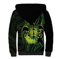 Kia Orana Kuki Airani Sherpa Hoodie Cook Islands Tangaroa God Tatau Green