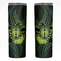 Kia Orana Kuki Airani Skinny Tumbler Cook Islands Tangaroa God Tatau Green