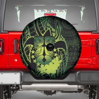 Kia Orana Kuki Airani Spare Tire Cover Cook Islands Tangaroa God Tatau Green
