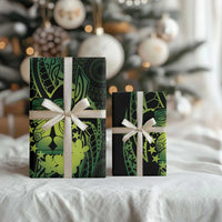 Kia Orana Kuki Airani Wrapping Paper Cook Islands Tangaroa God Tatau Green - Polynesian Pride
