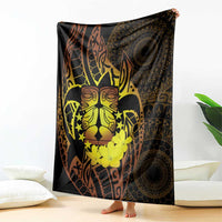 Kia Orana Kuki Airani Blanket Cook Islands Tangaroa God Tatau Gold